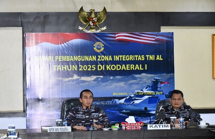 Kapok Sahli Kodaeral I Pimpin Penutupan Safari Pembangunan Zona Integritas TNI Angkatan Laut Tahun 2025 di Kodaeral I